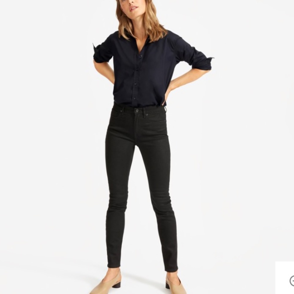 NWT - Everlane black mid rise skinny jeans 30